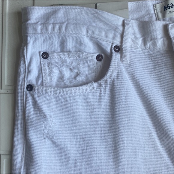 NWT AGOLDE ‘90s Straight Leg Mid Rise Loose Ripped Jean – White SZ 30 - Picture 8 of 10